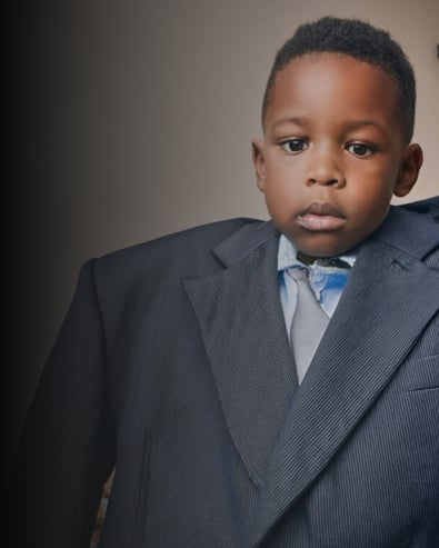 Boy with oversized jacket